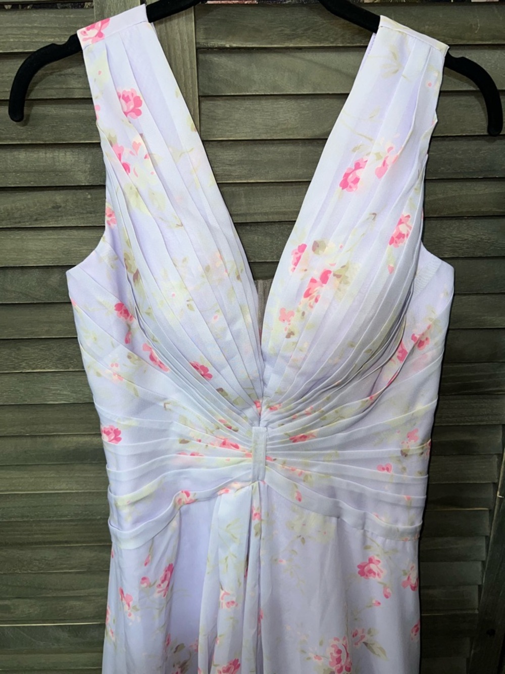 Lavender Floral Chiffon Maxi Dress NWT  Bridesmaid Wedding Guest Formal Sz 10 💜 - Picture 4 of 11
